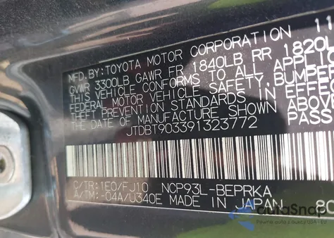 2009 Toyota Yaris z USA, uszkodzony, nr VIN JTDBT903391323772